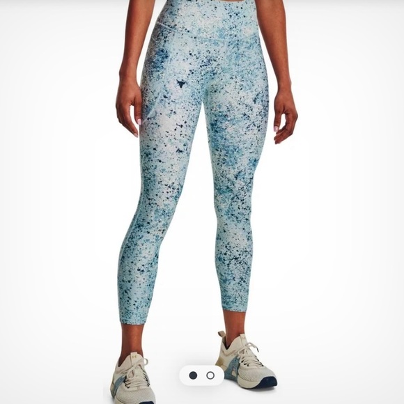 Under Armour Project Rock Heatgear Womens XS Legging Blue Athletic Compression - Picture 10 of 10